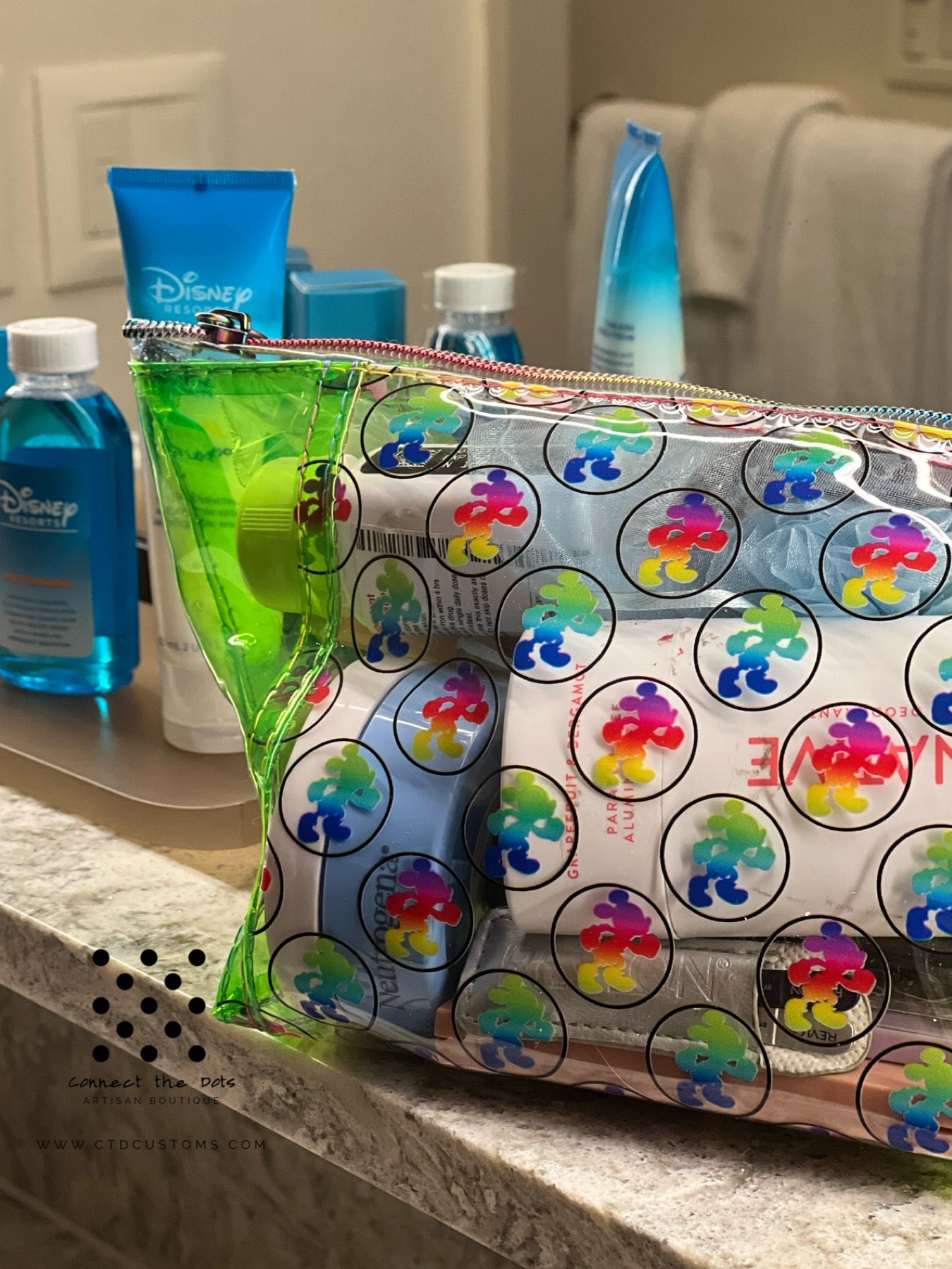 Race Charity: Running Mouse Rainbow Toiletry bag (6 Week TAT)