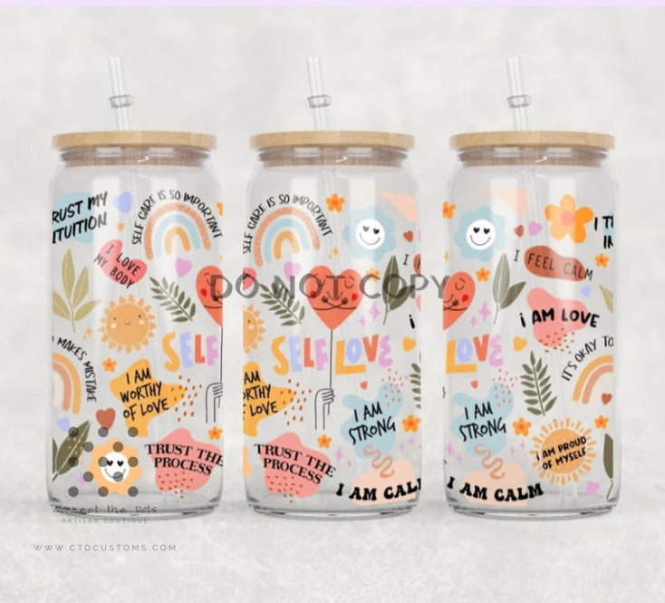 Positive Vibes Glass Cans