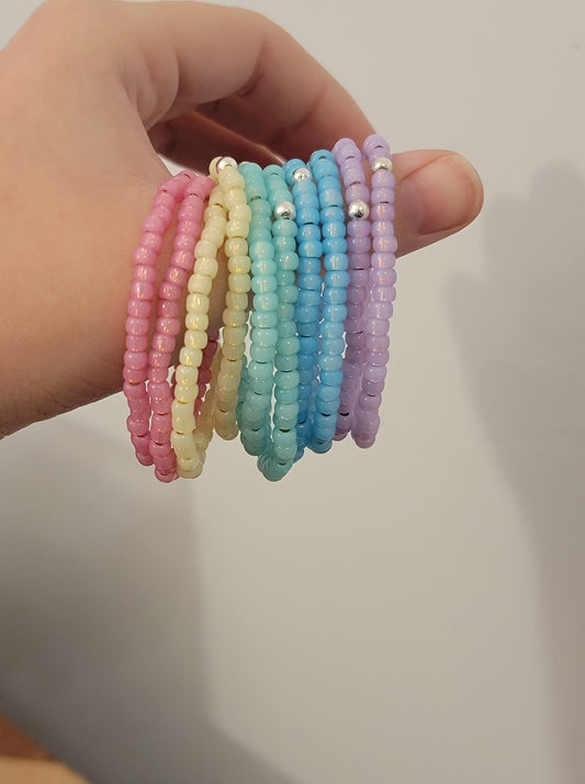 Rainbow Stack Kids’ seed bead bracelets