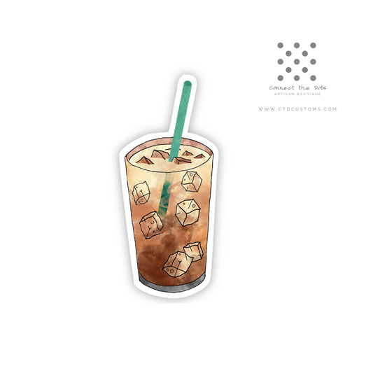 Iced Coffee (watercolor) Vinyl Sticker