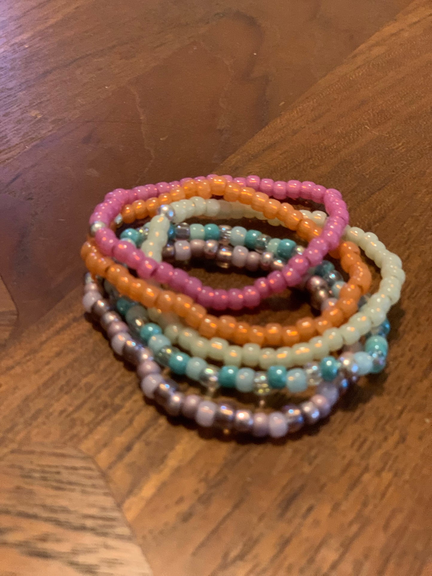 Rainbow Stack Kids’ seed bead bracelets