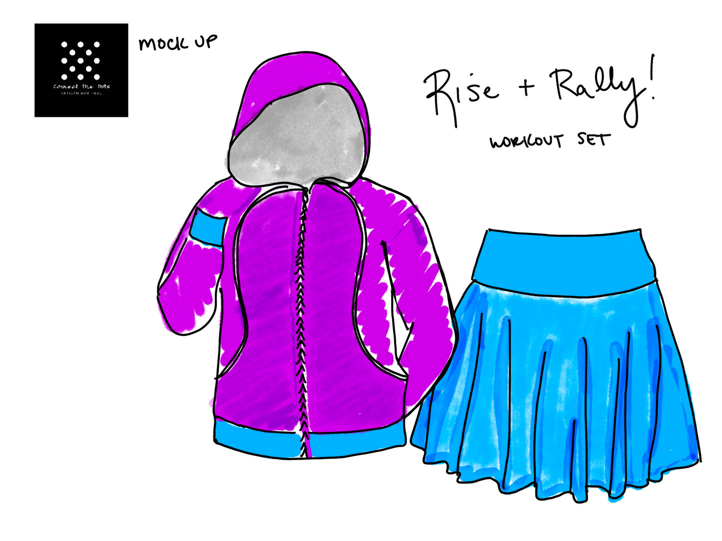 Rise & Rally! Set (warm up jacket + running skirt)
